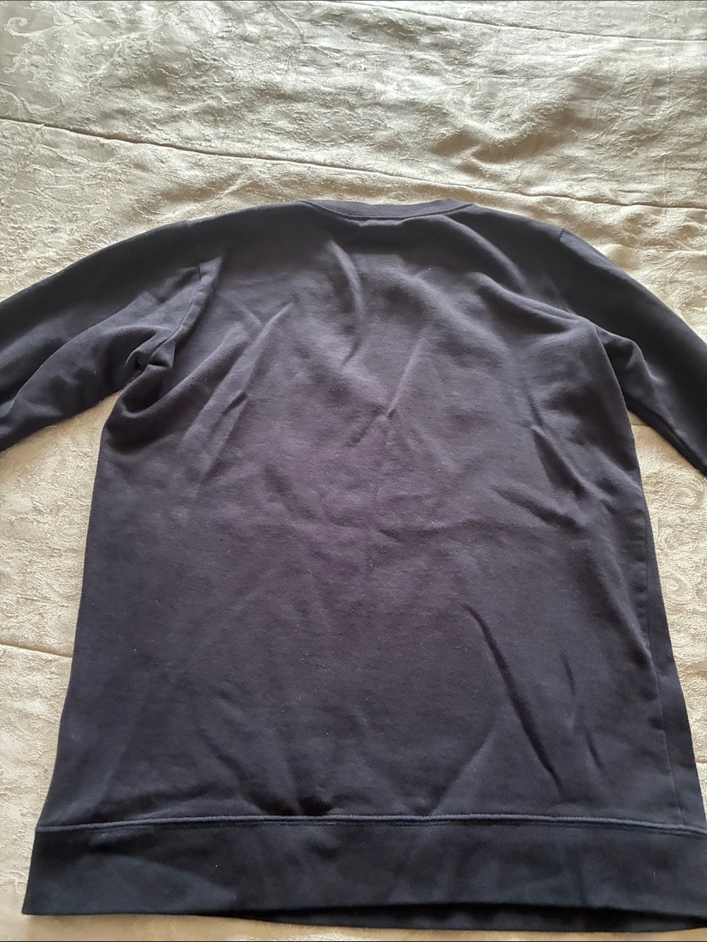 Champion Navy Crew Sweatshirt with Red Accent Logo - Picture 2 of 4